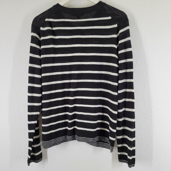 NWT Tommy Hilfiger Knit Cardigan Sweater Sz XL Black White Stripe Pockets Preppy - Picture 6 of 8
